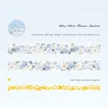 Blue White Flower Shadow PET-tape met Shell Light finish voor journaling-decoratie - Blauw Witte Bloemschaduw