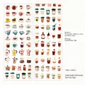 Coffee-themed washi tape with hand-drawn cups and beans on synthetic paper roll - 2. Daily Coffee
