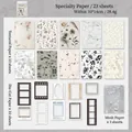 Set scrapbooking vintage con 23 carte decorative floreali e cornici intagliate - Vento Sconosciuto