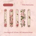 Pink Memories vintage floral PET stickers set with roses, birds, and sheet music notes - Pink Memories