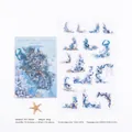 Sea Salt Shells PET-Sticker mit Aquarell-Quallen und Korallen-Motiven in Blau - Meersalz Muscheln