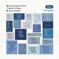 Adesivi con tipografia blu in carta speciale premium per decorazione di scrapbooking - Tinto in indaco