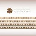 Nastro adesivo washi con motivo righello in legno vintage e scale graduate per diario fai-da-te - Stile Righello Color Legno