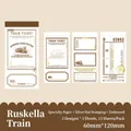 Blocco note vintage biglietto del treno con rilievo in argento per scrapbooking 15 fogli - Treno di Ruskayla
