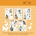 Retro style boy theme stickers 10 sheets with sunflower and PET washi floral patterns - Orange Style (Yushu)