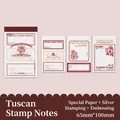 Blocco note stile francobollo vintage con goffratura argento e 15 fogli di carta speciale - Francobolli di Toscana