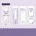 Etichette vintage viola con farfalle, lamina d'argento e rilievo per il journaling - Esemplare di Pergot