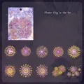 Waterproof purple and gold firework PET sticker set for DIY scrapbooking 20 pieces - Flower City In Sky