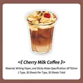 Cherry Coffee themed memo pad with 30 sheets of writing paper for scrapbooking - Cherry Milk Coffee