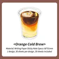 Note adesive tema caffè Orange Cold Brew in carta da scrivere set da 30 fogli - Cold Brew all'Arancia