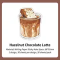 Hazelnut Chocolate Latte themed sticky notes made of premium writing paper 30 sheets - Hazelnut Latte