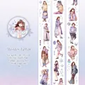 Winter themed washi tape with girl illustrations for scrapbooking and DIY journals - Winter Message