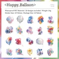 Adesivi in PET impermeabili con motivi di palloncini laser e fiori per scrapbooking - Palloncini Felici