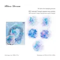 Blue Dream series PET floral stickers with 3D silver stamping for DIY scrapbooking - Blues Dream