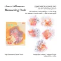Sunset Blossoms PET stickers with 3D silver stamping for DIY journaling decor - Sunset Blossoms