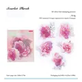 Scarlet Throb flower PET stickers with 3D silver foil for DIY floral scrapbooking - Scarlet Throb