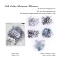 Ink-style floral PET stickers with silver foil finish, Flowing Flower collection 10pcs - Inky Blooms