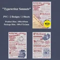 Retro typewriter stickers set, vintage manuscript theme PVC decals for scrapbooking - Typewriter Psalms