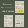 Vintage manuscript PVC rub-on stickers in two styles for scrapbooking and DIY decor - Book Memories