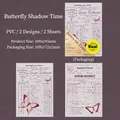 Vintage butterfly manuscript transfer stickers for DIY scrapbooking decoration - Butterfly Shadows