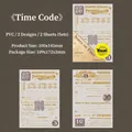 Vintage Time Code transfer stickers, PVC material with retro manuscript theme, 2 sheets - Time Code
