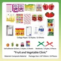 Mixed material scrapbook paper kit with fruit stickers and bow accents for DIY journaling - Fruit & Vegetable Clinic