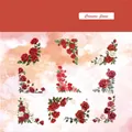 Adesivi floreali Crimson flame con rose rosse e bianche per scrapbooking fai-da-te - Fiamma Cremisi