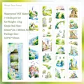 Spring Forest PET decorative tape set with 4 rolls of watercolor nature landscape patterns - Forest Town (Spring Forest) / Spring Field Forest