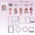 Lot de 25 stickers PET violets aux motifs floraux et filles pour scrapbooking - Enregistrer la Fantaisie