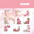Set di adesivi floreali rosa ad acquerello con fiori di ciliegio e dalie per decoro DIY - Fragranza Rosa