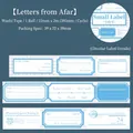 Vintage letter themed washi tape with postal labels and date stamps in blue and white - Letters from Afar