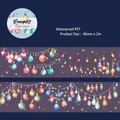 Waterproof PET decorative tape with romantic star lamp patterns for planners, 40mm x 2m - Colorful Streamer