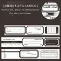 Vintage memo washi tape with black and white functional labels for journaling 22mm x 2m - Memo Labels