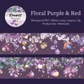 Romantic Star Lamp PET tape in purple floral pattern for planner decoration - Vibrant Purple Flowers