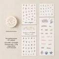 Vintage-PET-Klebeband im Stickerei-Stil mit 26 Buchstaben und süßen Hasenmotiven - Gestickte Buchstaben