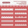 Retro floral stickers with raised foam texture and hollow lace design for DIY journaling - Flower Bud