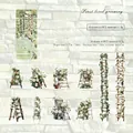 Greenery series PET floral stickers featuring plants and ladders for DIY journals - First Level Greenery