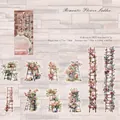 Floral PET sticker pack featuring long ladder and flower designs for DIY journaling - Romantic Flower Ladder