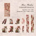 Adesivi floreali vintage Rose Shadows in PET con rose rosse per scrapbooking e fai da te - Ombra di Rosa