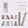 Purple floral PET decorative stickers featuring vintage ladders and blooming roses - Purple Flower Scene