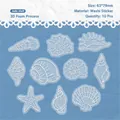 Ocean series stickers set with 3D foam shells and starfish for journaling DIY - Jade Shell