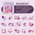 Watercolor PET decorative sticker set with 15 unique hand-painted style designs - Pigment