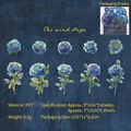 Adesivi rose blu in PET con dettagli in oro per planner e decorazione set da 10 - Il Vento Ferma l'Intento