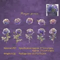 Adesivi in PET con rose viola e lamina d'oro per decorazioni e scrapbooking - Poesia di Preghiera