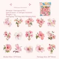 Waterproof PET hibiscus flower stickers set with 15 unique floral patterns for DIY scrapbooking - Hibiscus