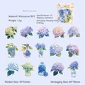 Hydrangea themed dark floral PET stickers for scrapbooking and DIY journals - Flower Cluster - Gold
