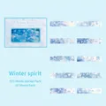 Pegatinas Winter Spirit de PET y papel washi con motivos de copos de nieve en caja - Elfo de Invierno