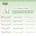 Hanging Charm PET-Sticker für Journaling mit 15 farbigen Deckenlampen-Designs - Hängende Illusion