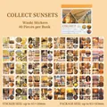 Set di 40 adesivi washi a tema tramonto per scrapbooking creativo e decorazioni DIY - Collezione Tramonto