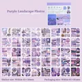 Purple Starry Sky series washi stickers 40pcs set for DIY scenery scrapbooking decoration - Purple Stained Stars